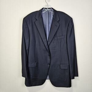 Hickey Freeman Loro Piana Blazer 46R Legacy Super 150s Black Pinstripe Jacket